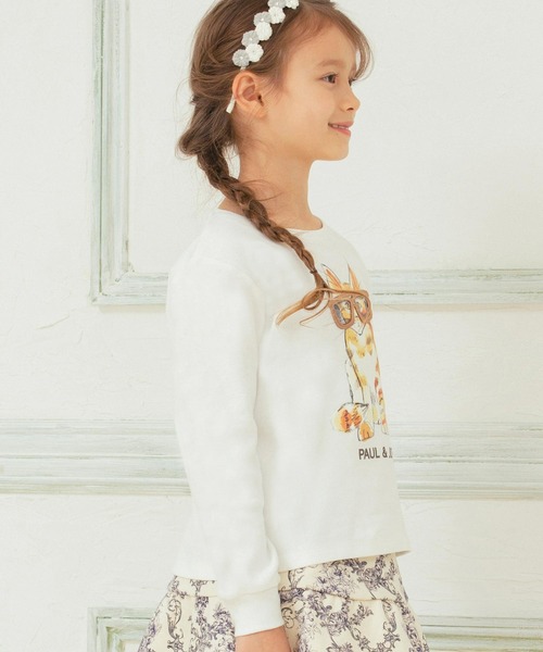 PAUL&JOE（ポールアンドジョー）の「PAUL & JOE(ポール & ジョー) Kids & Junior メガネネコロンＴ（Tシャツ/カットソー・キッズ・ホワイト/ネイビー/ライトピンク・110cm/150cm/140cm/130cm/120cm）」の11枚目の写真