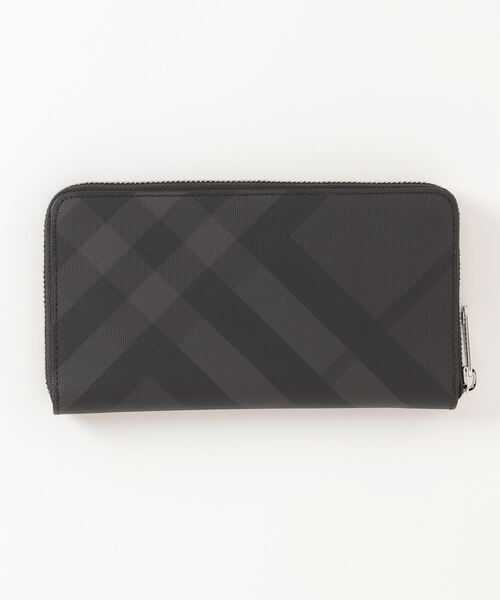 BURBERRY（バーバリー）の「BURBERRY LONDON CHECK WALLLET バーバリー ロンドンチェック ラウンドファスナー 長財布（財布・メンズ・チャコール・FREE）」の2枚目の写真