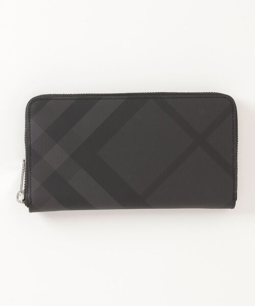 BURBERRY（バーバリー）の「BURBERRY LONDON CHECK WALLLET バーバリー ロンドンチェック ラウンドファスナー 長財布（財布・メンズ・チャコール・FREE）」の5枚目の写真