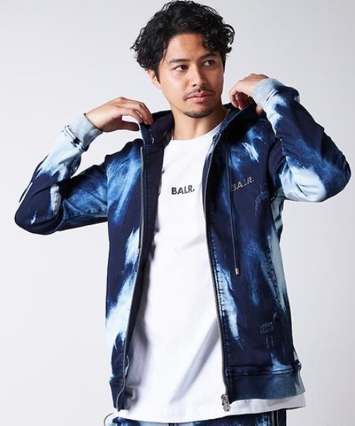 【室内試着のみ】BALR.サイドジップ 長袖パーカ BALR. (ボーラー) バックプリント フルジップ パーカー Q-SERIES
