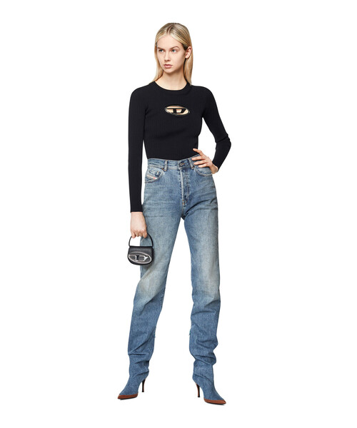 DIESEL(ディーゼル)の「レディース 長袖トップス リブ アイコニックロゴ(ニット/セーター・レディース・ホワイト/ブラック・LARGE/MEDIUM/X-LARGE/SMALL)」の12枚目の写真