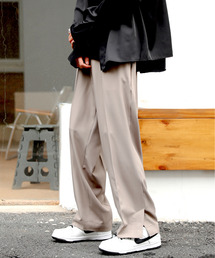 neos | 【neos -addictive design-】ルーズシルエット 裾スリット ストレッチ スラックス ワイドパンツ(スラックス)