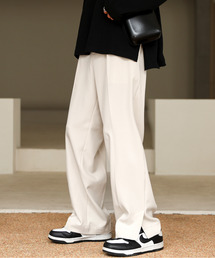 neos | 【neos -addictive design-】ルーズシルエット 裾スリット ストレッチ スラックス ワイドパンツ(スラックス)