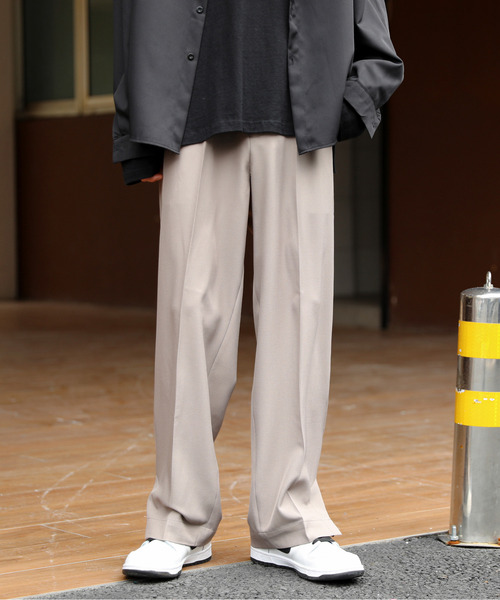 neos(ネオス)の「【neos -addictive design-】ルーズシルエット 裾スリット ストレッチ スラックス ワイドパンツ(スラックス・メンズ・オフホワイト/ブラック/グレー/ベージュ・MEDIUM/LARGE/X-LARGE)」の9枚目の写真