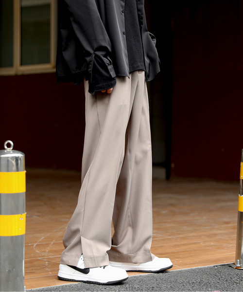 neos(ネオス)の「【neos -addictive design-】ルーズシルエット 裾スリット ストレッチ スラックス ワイドパンツ(スラックス・メンズ・オフホワイト/ブラック/グレー/ベージュ・MEDIUM/LARGE/X-LARGE)」の11枚目の写真