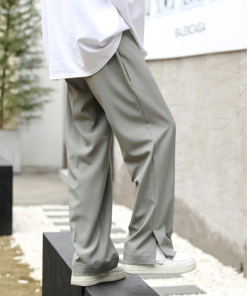 neos(ネオス)の「【neos -addictive design-】ルーズシルエット 裾スリット ストレッチ スラックス ワイドパンツ(スラックス・メンズ・オフホワイト/ブラック/グレー/ベージュ・MEDIUM/LARGE/X-LARGE)」の14枚目の写真