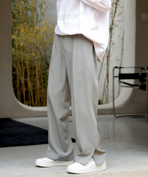 neos(ネオス)の「【neos -addictive design-】ルーズシルエット 裾スリット ストレッチ スラックス ワイドパンツ(スラックス・メンズ・オフホワイト/ブラック/グレー/ベージュ・MEDIUM/LARGE/X-LARGE)」の15枚目の写真