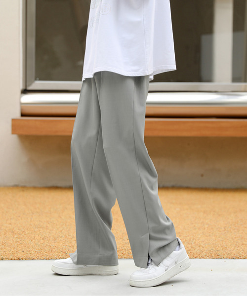 neos(ネオス)の「【neos -addictive design-】ルーズシルエット 裾スリット ストレッチ スラックス ワイドパンツ(スラックス・メンズ・オフホワイト/ブラック/グレー/ベージュ・MEDIUM/LARGE/X-LARGE)」の16枚目の写真