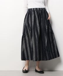 URVIN/アービン　LINEN JACUARD STRIPE SKIRT