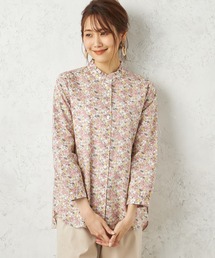 オーガニックコットン花柄プリントブラウス