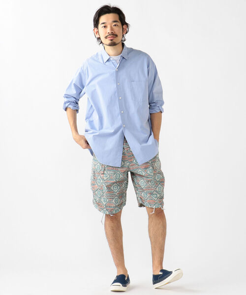 BEAMS PLUS(ビームスプラス)の「BEAMS PLUS / バティックプリント 6ポケット ビーチショーツ(その他パンツ・メンズ・オレンジ/サックスブルー・L/S/M/XL)」の7枚目の写真