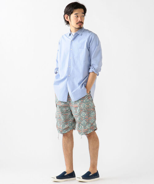 BEAMS PLUS(ビームスプラス)の「BEAMS PLUS / バティックプリント 6ポケット ビーチショーツ(その他パンツ・メンズ・オレンジ/サックスブルー・L/S/M/XL)」の14枚目の写真