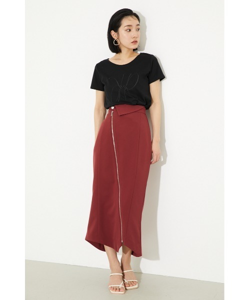 rienda(リエンダ)の「ターンベルトジップスカート(スカート・レディース・ブラック/グリーン/バーガンディー/ライトベージュ・SMALL/MEDIUM)」の9枚目の写真