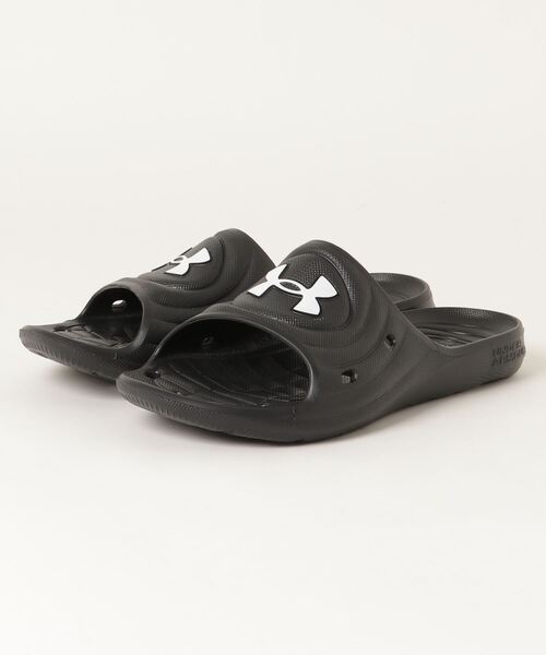 UNDER ARMOUR(アンダーアーマー)の「UNDER ARMOUR アンダーアーマー M UA M Locker IV SL ロッカー IV スライド 3023758 001BLK/BLK/WHT(サンダル・メンズ・ブラック・27.0cm/25.0cm/26.0cm/28.0cm)」の1枚目の写真