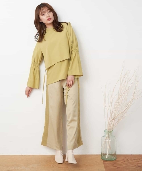 A de a.v.v(アードアー・ヴェ・ヴェ)の「サイドシフォンドッキングパンツ(その他パンツ・レディース・ミント/ブルー/ブラック・36/38)」の4枚目の写真