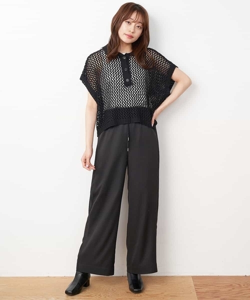 A de a.v.v(アードアー・ヴェ・ヴェ)の「サイドシフォンドッキングパンツ(その他パンツ・レディース・ミント/ブルー/ブラック・36/38)」の8枚目の写真