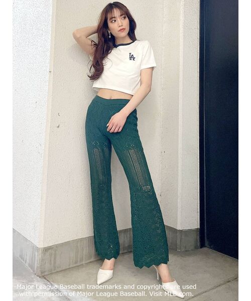 GYDA(ジェイダ)の「ソフトフレアークロシェニットパンツ(その他パンツ・レディース・ブラック/グリーン・FREE)」の22枚目の写真