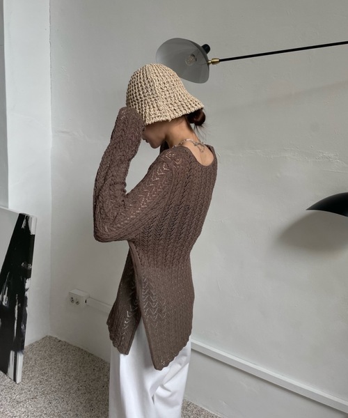 Didot.showroom（ディドット ショールーム）の「鍵編みペーパーバケットハット（ハット・レディース・ブラック/ベージュ/グレー・FREE）」の22枚目の写真