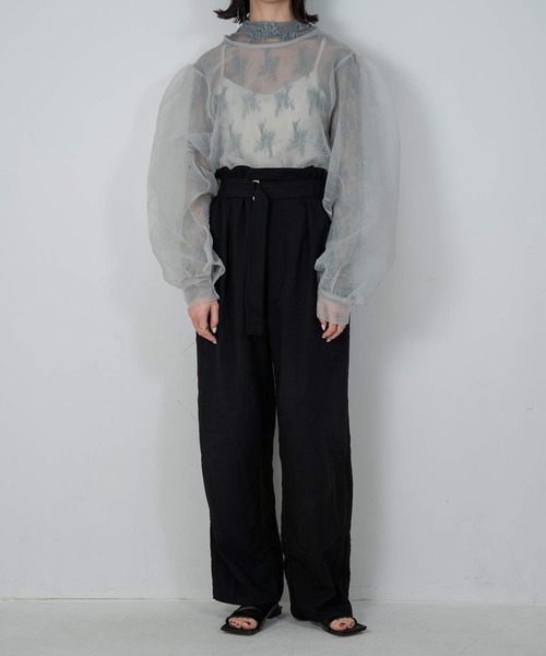 lawgy（ラウジー）の「see through lace tops（Tシャツ/カットソー・レディース・ホワイト/アイボリー/ベージュ/ブラウン/サックスブルー/ブラック・FREE）」の16枚目の写真