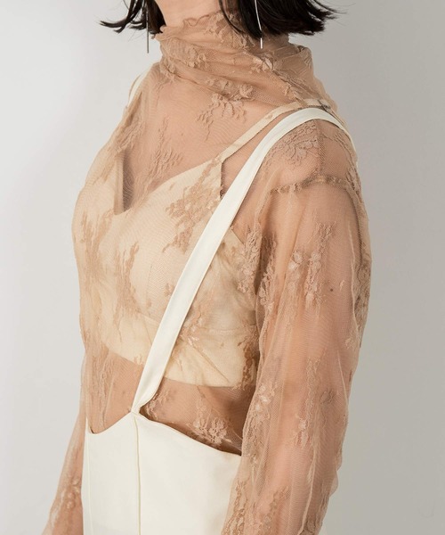 lawgy（ラウジー）の「see through lace tops（Tシャツ/カットソー・レディース・ホワイト/アイボリー/ベージュ/ブラウン/サックスブルー/ブラック・FREE）」の13枚目の写真
