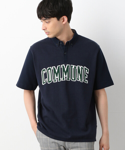 COMME　CA COMMUNE（コムサコミューン）の「ニットコンビ ポロシャツ（ポロシャツ・メンズ・ホワイト/ネイビー/グレー・FREE）」の3枚目の写真