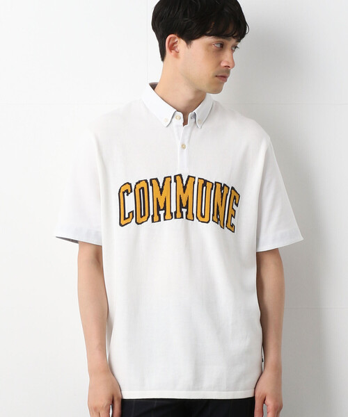 COMME　CA COMMUNE（コムサコミューン）の「ニットコンビ ポロシャツ（ポロシャツ・メンズ・ホワイト/ネイビー/グレー・FREE）」の5枚目の写真