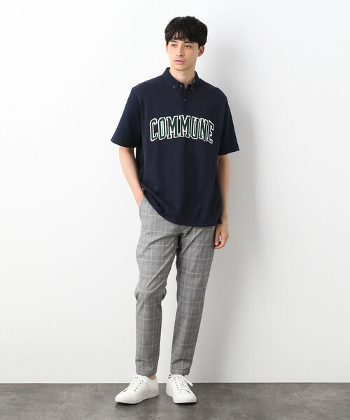COMME　CA COMMUNE（コムサコミューン）の「ニットコンビ ポロシャツ（ポロシャツ・メンズ・ホワイト/ネイビー/グレー・FREE）」の6枚目の写真