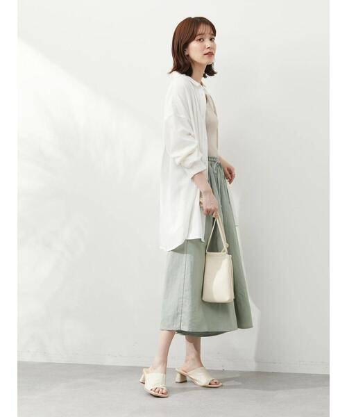 Green Parks(グリーンパークス)の「ベルギーリネン混 ガウチョパンツ(その他パンツ・レディース・ベージュ/ダークグレー/ミント・FREE)」の8枚目の写真