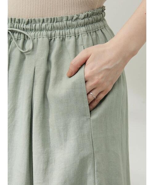 Green Parks(グリーンパークス)の「ベルギーリネン混 ガウチョパンツ(その他パンツ・レディース・ベージュ/ダークグレー/ミント・FREE)」の11枚目の写真