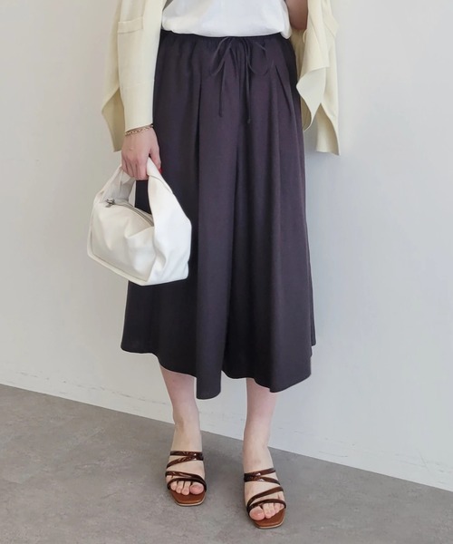 Green Parks(グリーンパークス)の「ベルギーリネン混 ガウチョパンツ(その他パンツ・レディース・ベージュ/ダークグレー/ミント・FREE)」の3枚目の写真