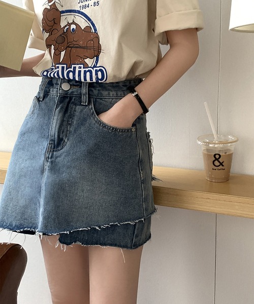 セール 韓国風デザインデニムミニスカート デニムスカート Aimoha アイモハ のファッション通販 Zozotown