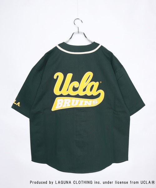 UCLA(ユーシーエルエー)の「UCLA 半袖ベースボールシャツ(シャツ/ブラウス・メンズ・ホワイト/ダークグリーン/ネイビー/マスタード・M/L)」の3枚目の写真