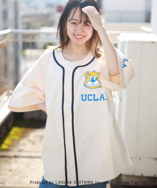 UCLA（ユーシーエルエー）の「UCLA 半袖ベースボールシャツ（シャツ/ブラウス・メンズ・ホワイト/ダークグリーン/ネイビー/マスタード・M/L）」の17枚目の写真