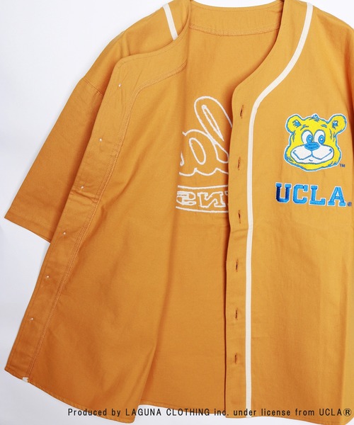 UCLA(ユーシーエルエー)の「UCLA 半袖ベースボールシャツ(シャツ/ブラウス・メンズ・ホワイト/ダークグリーン/ネイビー/マスタード・M/L)」の8枚目の写真