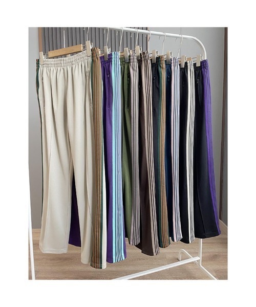 .KOM（ドットコム）の「A'GEM/9 × .kom『ARULE/アルール』ワイドシルエット サイドライン ポケット パンツ（その他パンツ・メンズ・アイボリー/ブラック×ホワイト/ブラック×ゴールド/グリーン/パープル・L/M）」の17枚目の写真