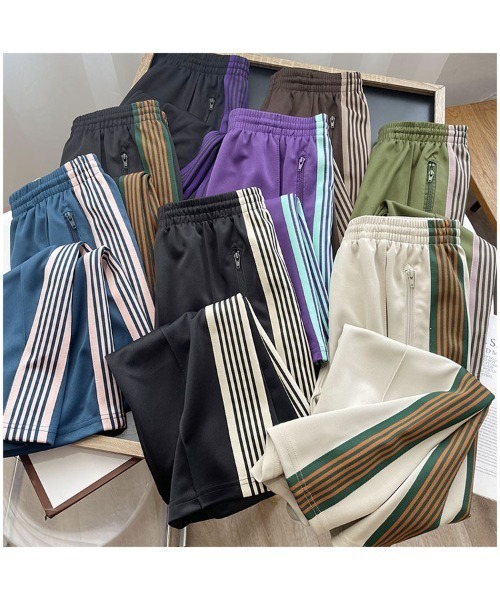 .KOM（ドットコム）の「A'GEM/9 × .kom『ARULE/アルール』ワイドシルエット サイドライン ポケット パンツ（その他パンツ・メンズ・アイボリー/ブラック×ホワイト/ブラック×ゴールド/グリーン/パープル・L/M）」の16枚目の写真