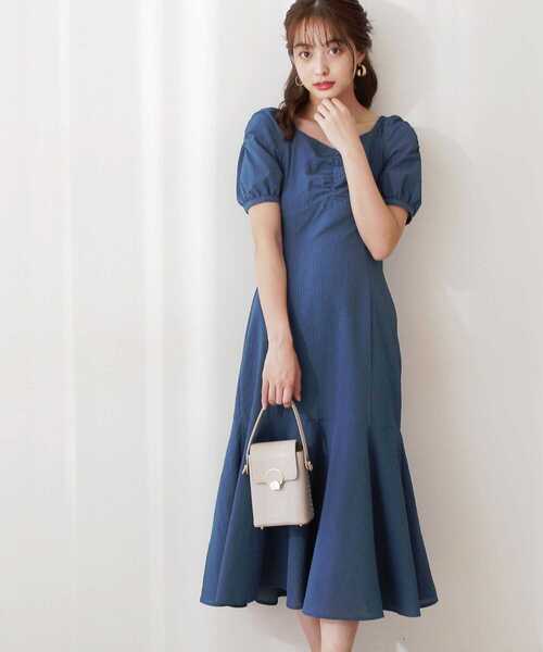 EDIT COLOGNE（エディットコロン）の「《EDIT COLOGNE》ストライプマーメイドワンピース（ワンピース・レディース・ネイビー/ブルー/ライトグリーン・SMALL/MEDIUM）」の14枚目の写真