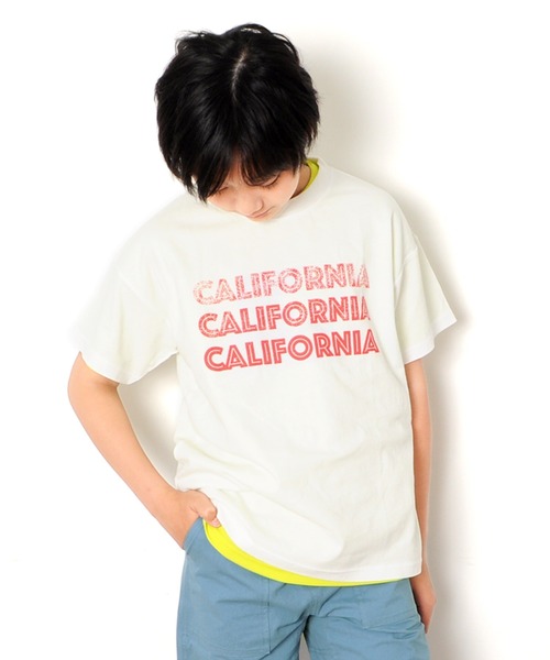 GLAZOS（グラソス）の「天竺・ドロップショルダーピグメント加工半袖Tシャツ（Tシャツ/カットソー・キッズ・オフホワイト/グリーン/チャコールグレー/ライトブルー・150cm/170cm/160cm/140cm/130cm）」の2枚目の写真