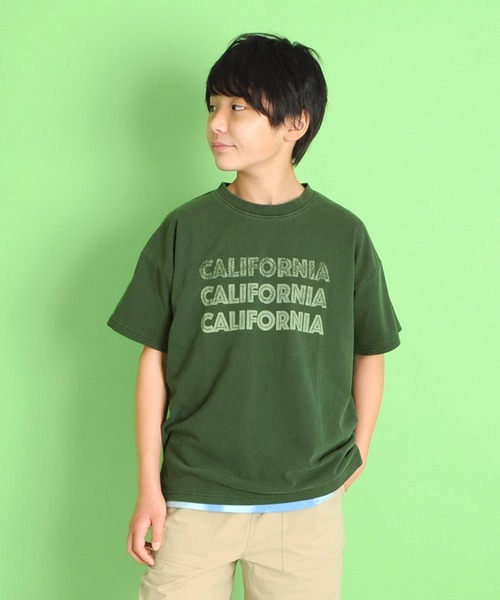 GLAZOS（グラソス）の「天竺・ドロップショルダーピグメント加工半袖Tシャツ（Tシャツ/カットソー・キッズ・オフホワイト/グリーン/チャコールグレー/ライトブルー・150cm/170cm/160cm/140cm/130cm）」の4枚目の写真