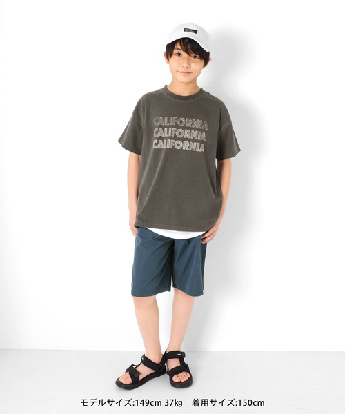 GLAZOS（グラソス）の「天竺・ドロップショルダーピグメント加工半袖Tシャツ（Tシャツ/カットソー・キッズ・オフホワイト/グリーン/チャコールグレー/ライトブルー・150cm/170cm/160cm/140cm/130cm）」の18枚目の写真