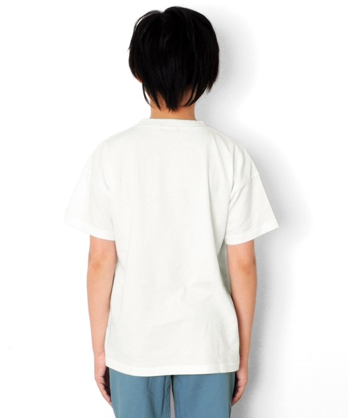 GLAZOS（グラソス）の「天竺・ドロップショルダーピグメント加工半袖Tシャツ（Tシャツ/カットソー・キッズ・オフホワイト/グリーン/チャコールグレー/ライトブルー・150cm/170cm/160cm/140cm/130cm）」の6枚目の写真