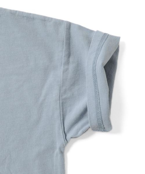 GLAZOS（グラソス）の「天竺・ドロップショルダーピグメント加工半袖Tシャツ（Tシャツ/カットソー・キッズ・オフホワイト/グリーン/チャコールグレー/ライトブルー・150cm/170cm/160cm/140cm/130cm）」の9枚目の写真