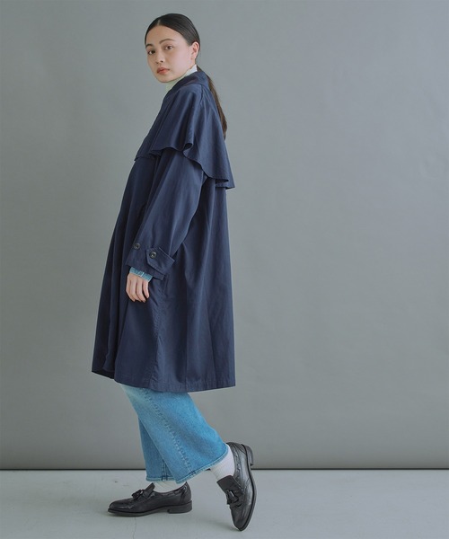 kha:ki(カーキ)の「「KHA:KI / カーキ」WIDE FROCK COAT(ダウンジャケット/コート・レディース・ネイビー/カーキ・1/2)」の11枚目の写真