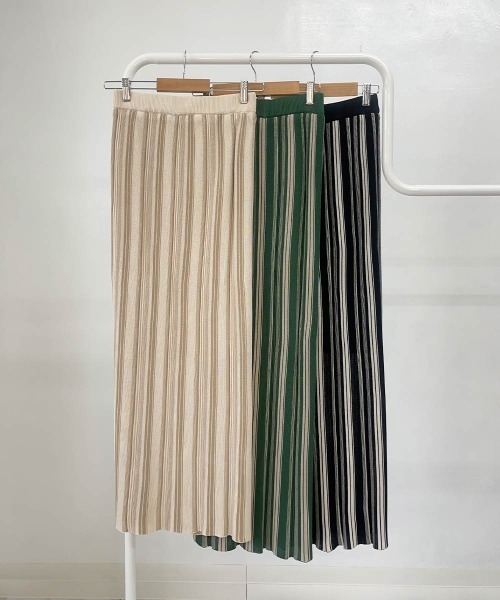 esutoreja（エストレジャ）の「2カラーストライプスカート（スカート・レディース・グリーン/アイボリー/ブラック・FREE）」の13枚目の写真
