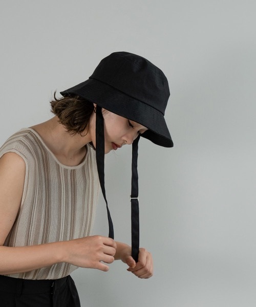 lawgy（ラウジー）の「buckle design hat（ハット・レディース・ブラック/ベージュ/アイボリー・FREE）」の7枚目の写真