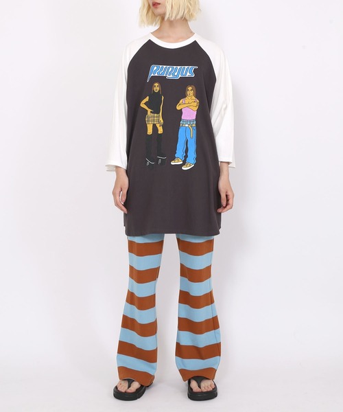 PUNYUS（プニュズ）の「90sアイコンラグランＴシャツ（Tシャツ/カットソー・レディース・ホワイト/グリーン/スミクロ・2/3/1/4）」の10枚目の写真