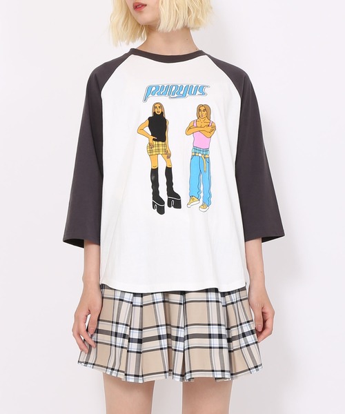 PUNYUS（プニュズ）の「90sアイコンラグランＴシャツ（Tシャツ/カットソー・レディース・ホワイト/グリーン/スミクロ・2/3/1/4）」の7枚目の写真