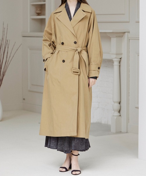 INED CLARO(イネドクラロ)の「オーバーサイズトレンチコート(トレンチコート・レディース・ブラック/キャメル・フリー)」の1枚目の写真