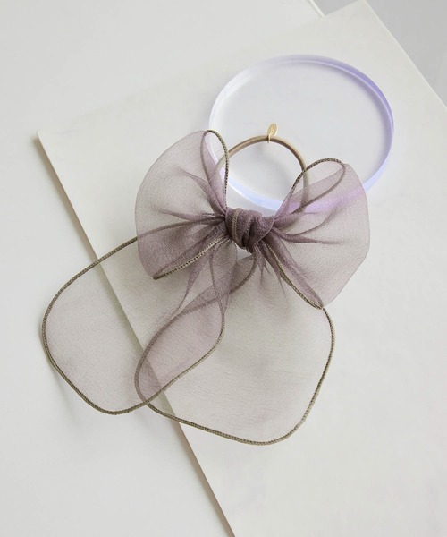 ROPE' PICNIC（ロペピクニック）の「オーガンジーリボンポニー（ヘアゴム・レディース・キナリ/グレー/ピンク系その他2・FREE）」の2枚目の写真