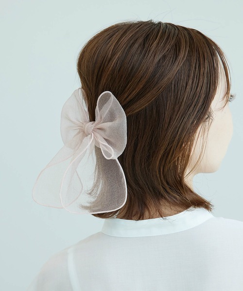 ROPE' PICNIC（ロペピクニック）の「オーガンジーリボンポニー（ヘアゴム・レディース・キナリ/グレー/ピンク系その他2・FREE）」の9枚目の写真